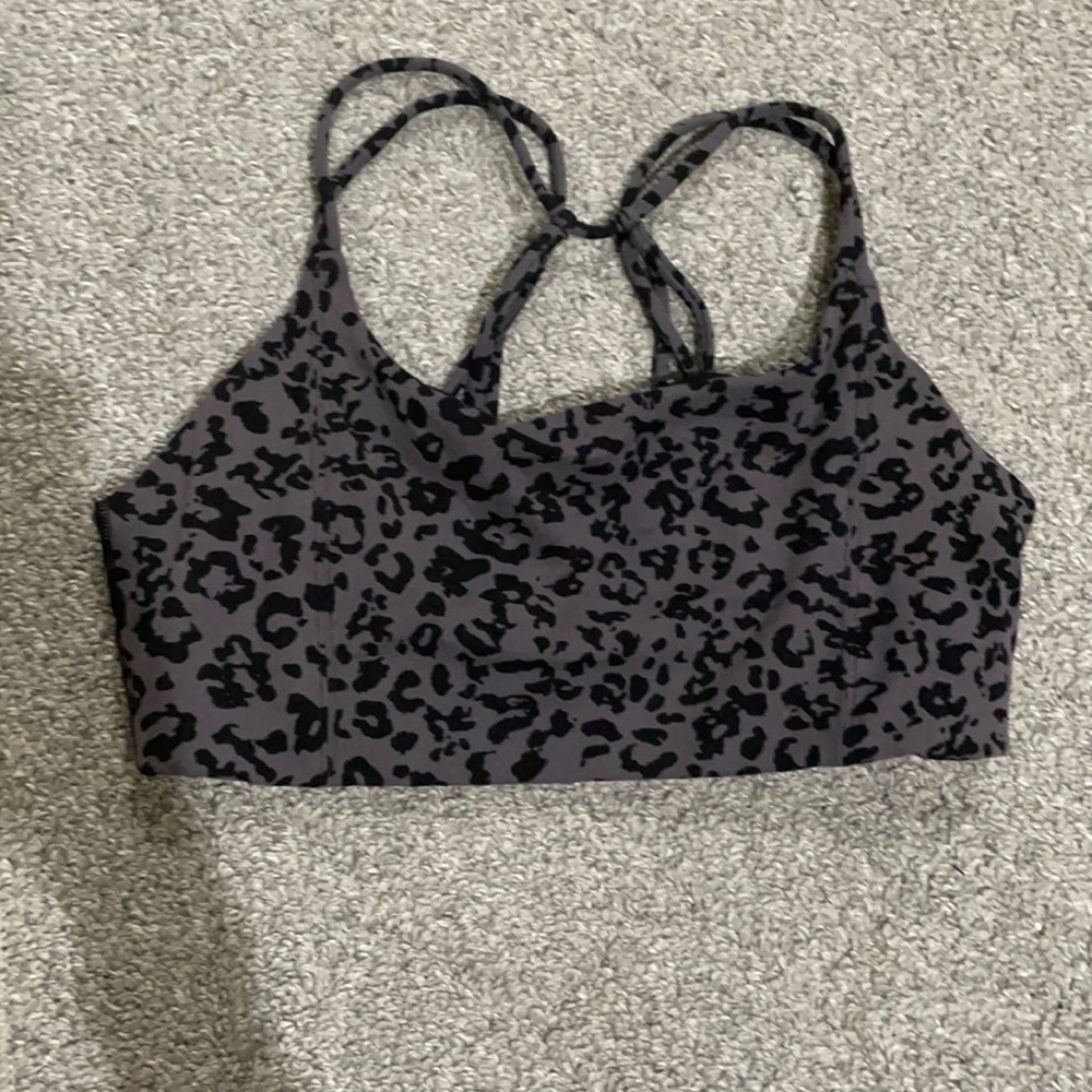Athleta Yoga/Spirts Bra- gray/Black Leopard